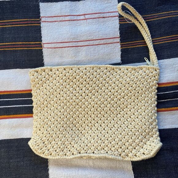 Vintage Macrame Wristlet Handbag Purse. 70’s. Excellent! Boho Hippie Festival. - Picture 4 of 9